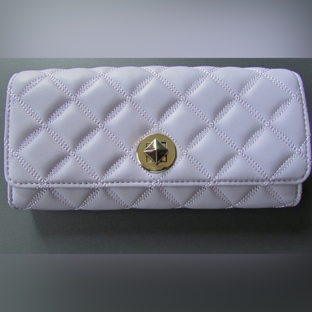 Kate Spade lilac quilted wallet in box